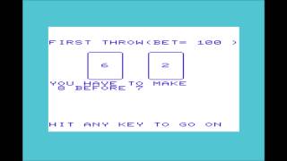 Craps for the Commodore VIC-20 / Commodore VC-20