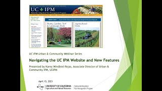 Navigating the UC IPM Website and New Features