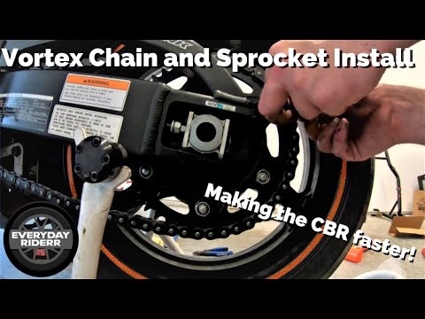 Vortex Quick Accel Chain and Sprocket Kit on 2008 CBR600rr Install and Test Drive!