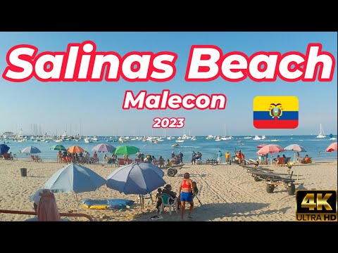 [4K] SALINAS BEACH MALECON🐳🏖️🥥 , SALINAS, ECUADOR WALKING TOUR (JULY 2023)