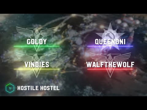 Goldy & Vindies vs QueenOni & WalftheWolf - Hostile Hostel - Red Alert 3