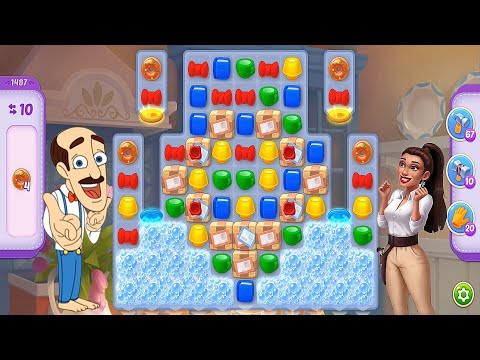 Homescapes - Level 1487 Hard Level No Boosters Gameplay Walkthrough - New Update