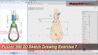 Fusion 360 2D Sketch Drawing | Practice Tutorial | Exercise 7
