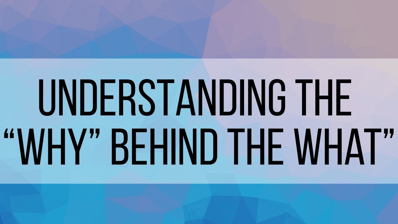 Understanding the "Why" behind the "What"