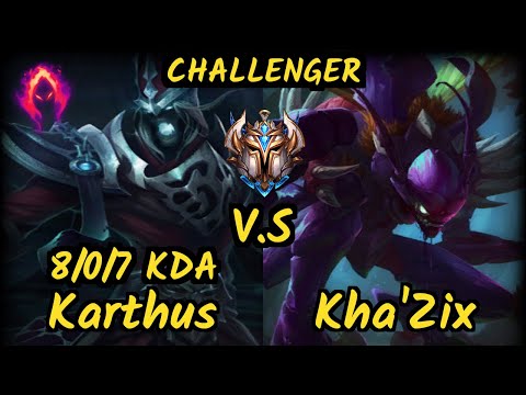 Kirei (KARTHUS) vs KHA'ZIX - 8/0/7 KDA JUNGLE CHALLENGER GAMEPLAY - EUW