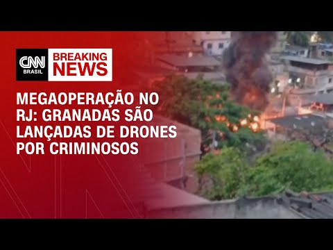 Vídeo: drones do CV arremessam bombas durante megaoperação no RJ | CNN NOVO DIA