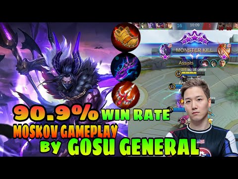 90.9% WIN Rate Moskov INSANE DAMAGE by GOSU GENERAL | Top Global Moskov ~ Mobile Legends Bang Bang