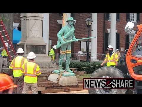 "At Ready" Confederate statue removed in Charlottesville, VA