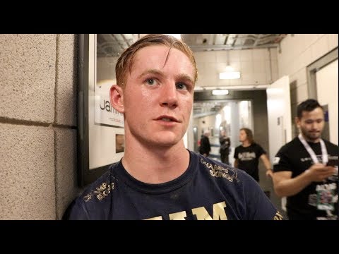 MICKEY BURKE JR REACTS TO DECISION VICTORY @ o2 ARENA ON HIS PROFESSIONAL DEBUT / DUBOIS v GORMAN