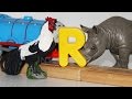 Learn Letter R With Rhinoceros And Rooster On A Gordon Train Alphabet For Children
