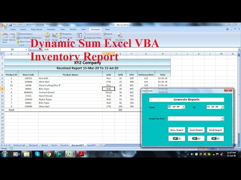 Inventory Management in Excel VBA Tutorial Part 13 - Dynamic Sum/Total, Formatting [Received Report]