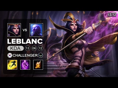Faker LeBlanc vs Ryze Mid - KR Challenger - Patch 13.12 Season 13
