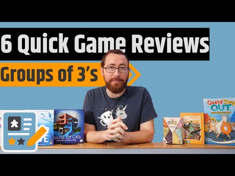 6 Quick Game Reviews - House of Cats, Boomerang, Splito, Deep Dive, Goats Day Out & Number Drop