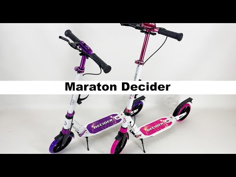Самокат Maraton Decider фиолетовый с амортизаторами и подногой + ремень - фото 1 - id-p1232849330