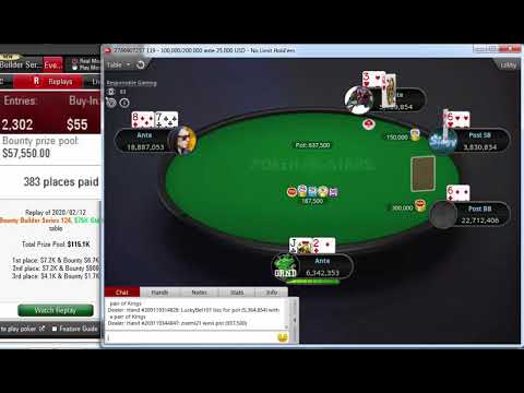 Replay | Final table PokerStars Bounty Builder Series 124 $55 NLHE 6-Max Turbo $75K Gtd Feb 12, 2020