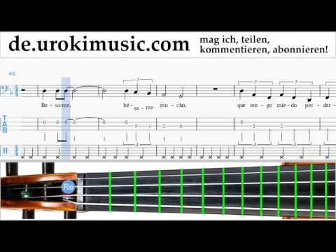 Cello Lernen Besame Mucho Tabulatur Teil#2 um-b995
