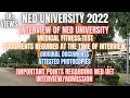 INTERVIEW OF NED UET | INTERVIEW PROCEDURE | DOCUMENTS CHECKLIST | MEDICAL FITNESS TEST | 2022