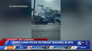 VIDEO: Driver leads police on pursuit reaching 90 mph near Crossville