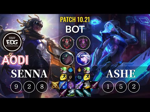 EDG Aodi Senna vs Ashe Bot - KR Patch 10.21