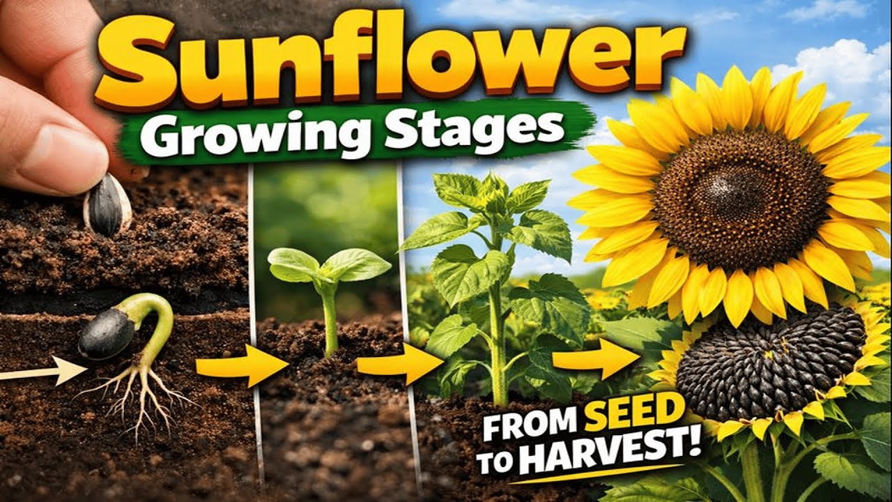 Sunflower Growth Stages 🌻 | From Seed Sowing to Harvesting Seeds (Day by Day)