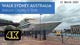 Walk Sydney Australia, Seabourn Odyssey in Dock - 24 Jan 2023 (4K)