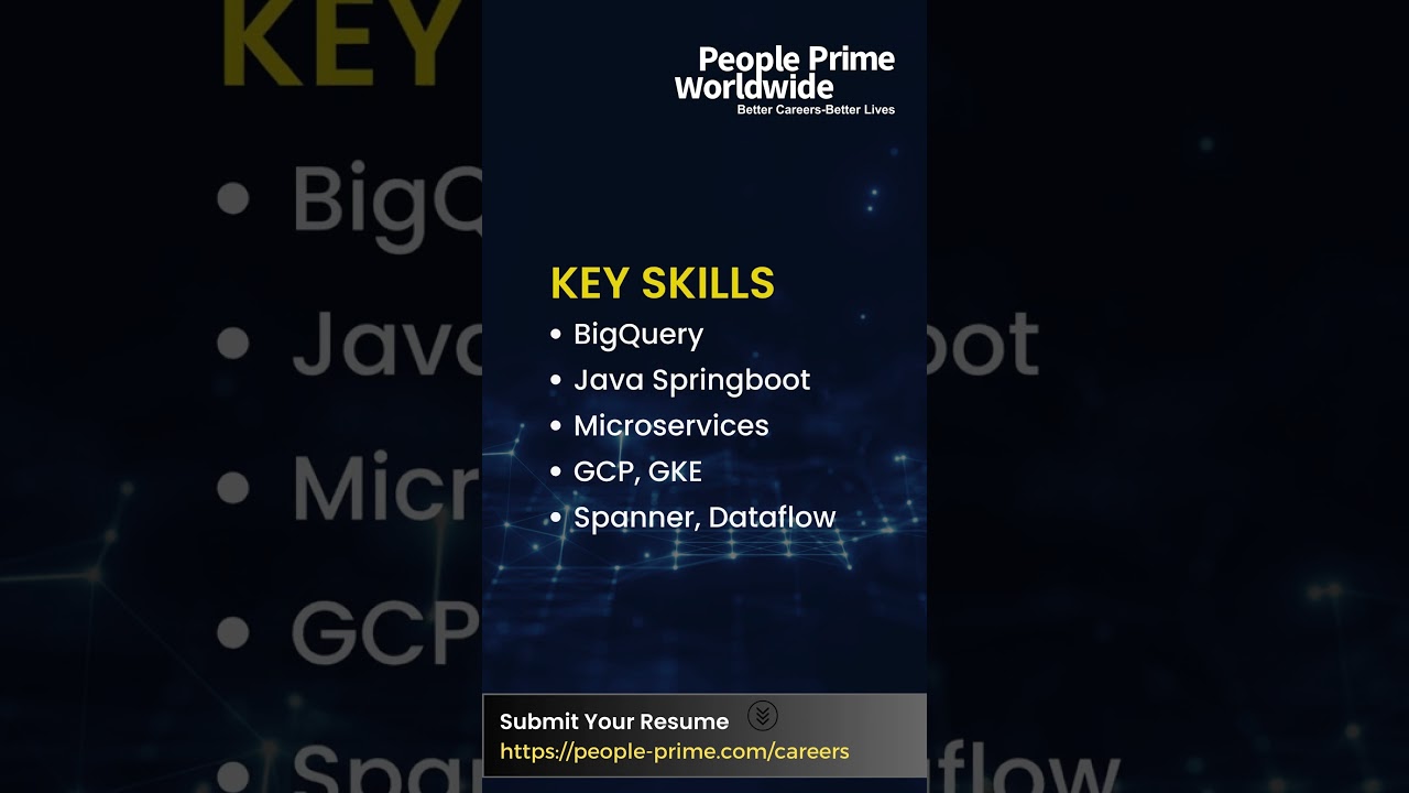 IT Job Openings : Java GCP Developer | People Prime Jobs