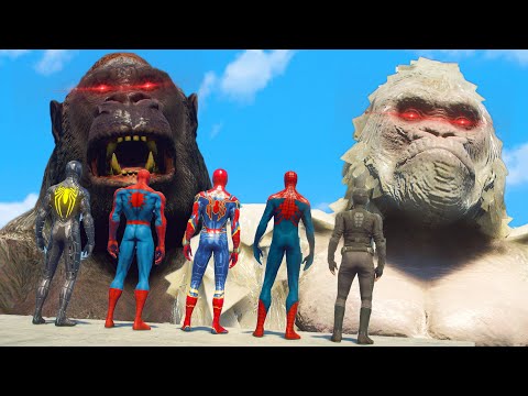 SPIDERMAN VS KING KONG - TEAM SPIDER MAN VS GIANT GORILLA