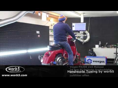 Prüfstand Dyno Vespa P200E 210 Malossi