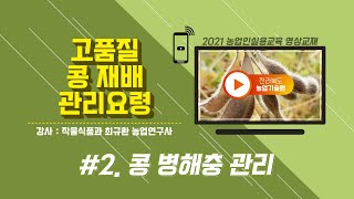 [ 고품질 다수확 콩 재배기술 ] part 2.  콩 병해충 관리