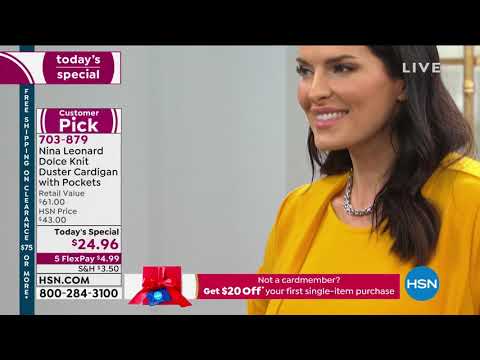 Nina Leonard Dolce Knit Duster Cardigan with Pockets