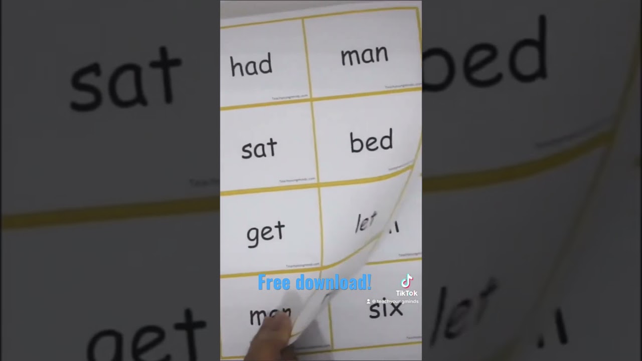 Decodable Sight Word List and Flashcards