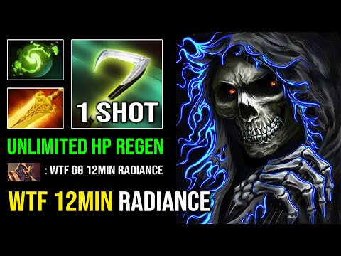 WTF 12 MIN RADIANCE Brutal 1v5 Necrophos Instant 1 Shot Everyone with Refresher Relic Dota 2