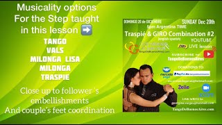 Video thumbnail for #Musicality Tango Vals Milonga Lisa & Traspié step from LIVE LESSON Georgina Vargas Oscar Mandagaran