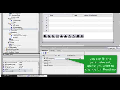 WinCC Unified V16: How to use the Parameter set control for recipe handling