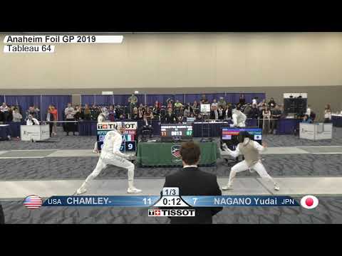 2019 Absolute FIE Grand Prix Anaheim Men's Foil T64: Chamley-Watson vs. Nagano
