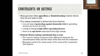 Session 18: Finishing up with Cost of Capital Optimization