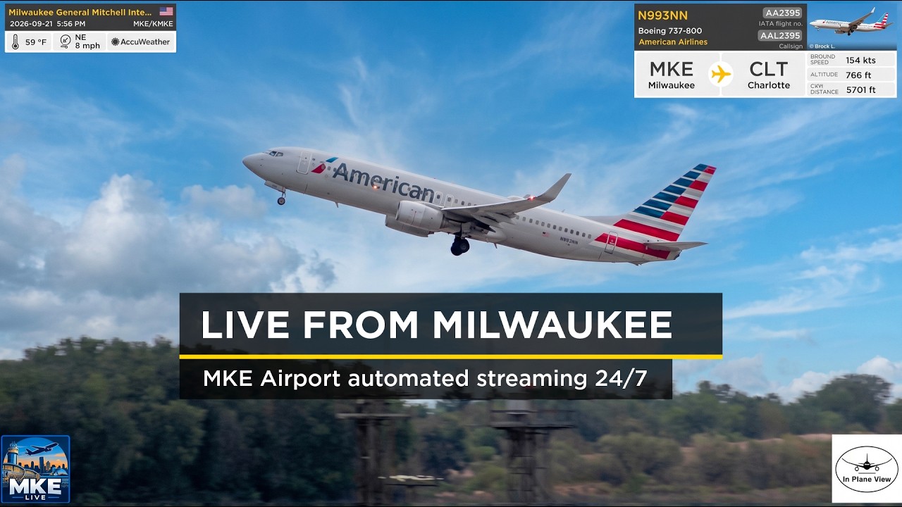 MKE Airport LIVE 24/7 • Milwaukee, Wisconsin