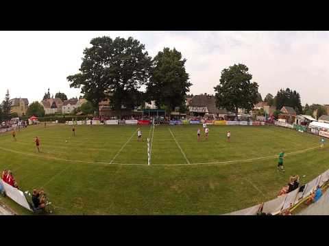Finale der Frauen   TSV Dennach   MTSV Selsingen Deutsche Meisterschaft Feld Faustball 2015