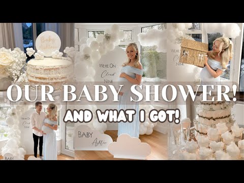 OUR BABY SHOWER 2025! Neutral theme | White clouds What I got for my baby shower | Baby new mum haul