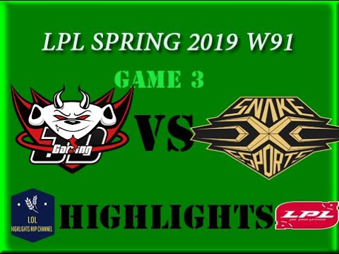 SS vs JDG Highlights Game 3 LPL Spring 2019 W9D1 Snake vs JD Gaming LPL Highlights