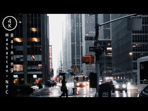 NYC Walking in the Rain - Manhattan, New York 4K