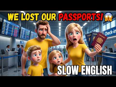 Lost Passports at the Airport! | English Listening Practice A2 | Family Story