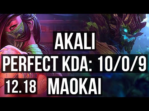 AKALI vs MAOKAI (TOP) | 10/0/9, Legendary, 600+ games | EUW Master | 12.18