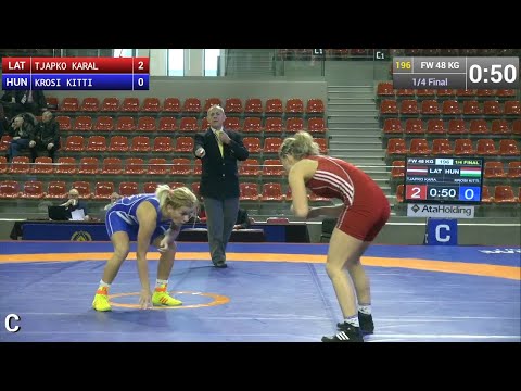 Quarterfinal FW - 48 kg: Karalina TJAPKO (LAT) df. Kitti KROSI (HUN) by TF, 10-0