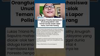 Tak Hanya Berduka, Orangtua Timothy Ambil Tindakan Hukum Laporkan Pelecehan atas Nama Anaknya
