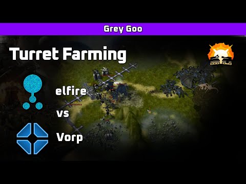Grey Goo: elfire (Goo) vs Vorp (Human) - Turret Farming