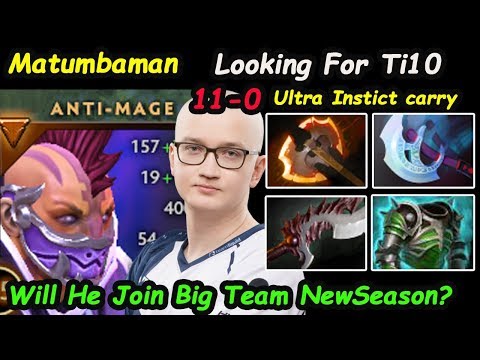 MATUMBAMAN - [Anti Mage] Ultra Instict Carry Destroy Public Looking For Ti10 Dota 7.22 pro Gameplay