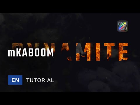 mKaboom Tutorial - Creating a burning text composition with diverse assets - MotionVFX