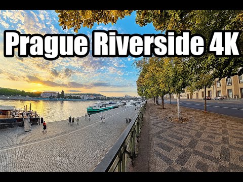 Prague Riverside | Podolí → Rašín Embankment | Evening Walk | 4K Walking Tour (2025) 🌆