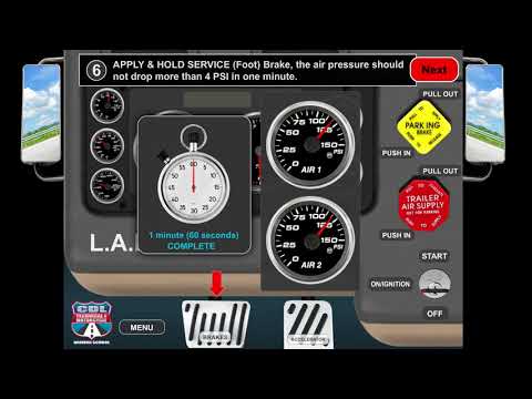 L.A.B Test - Air Brake Check - Pre-Trip Inspection - CDL Class A